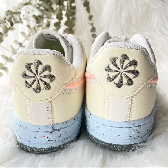 Nike Air Force 1 Crater Shoes Sneakers SAIL ORANGE COCONUT MILK VOLT - Picture 9 of 12